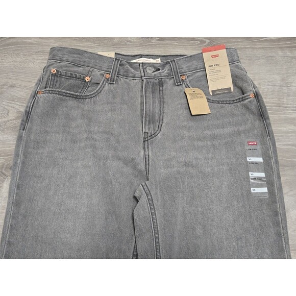 Levi's Low Pro Straight Black Gray Mid Rise Straight Leg Women's Size 30 - New - Picture 3 of 4